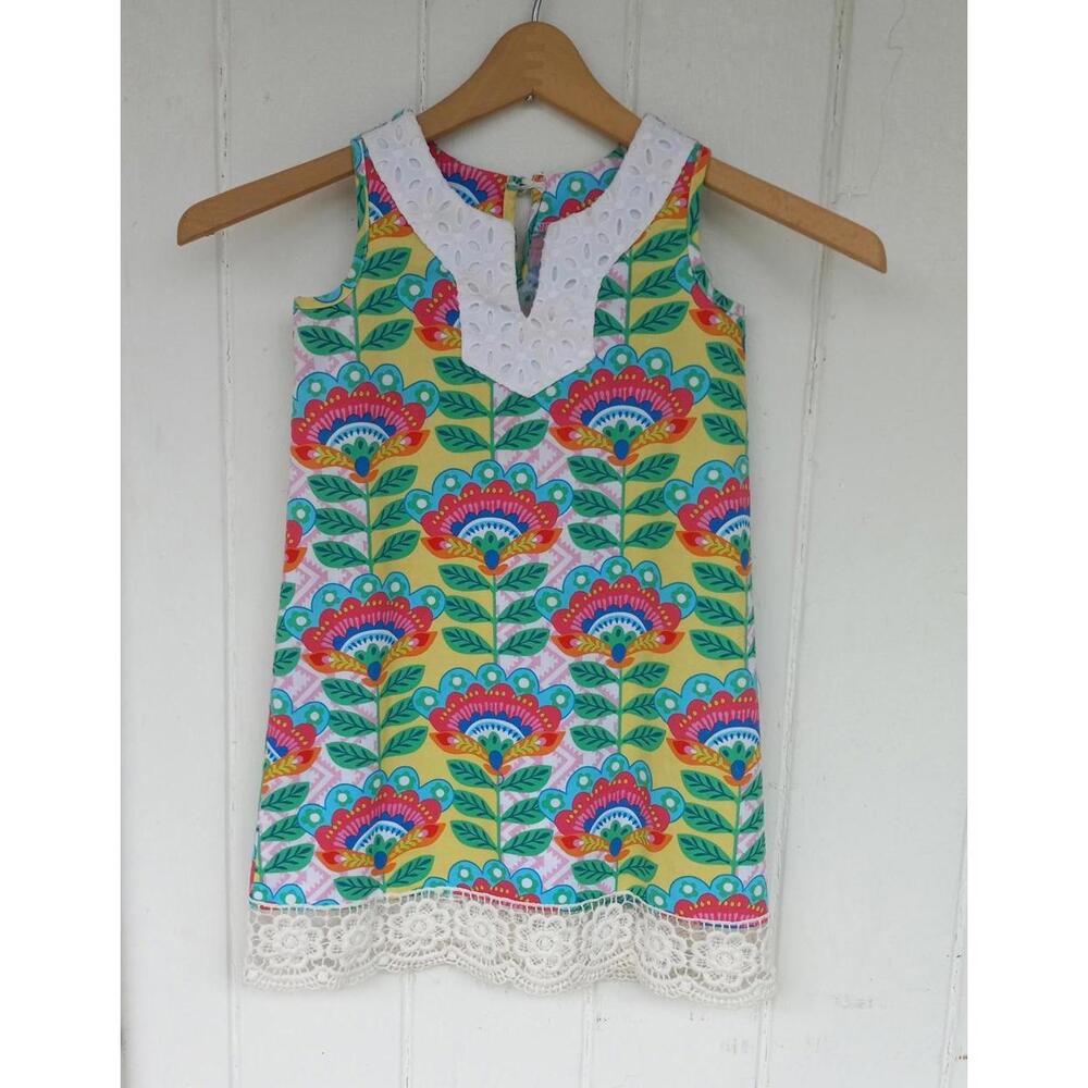 Little Girls'/Toddler PEACHES 'n CREAM Lacy Floral Print Summer Dress Size 4